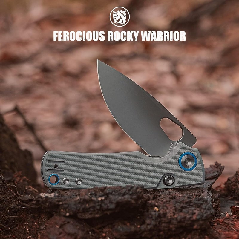 Vosteed Porcupine EDC Knife, 2.99" Sandvik 14C28N Steel Blade, Gray G10 Handle Top Liner Lock, Lightweight Folding Pocket Knives with Clip, Outdoor Camping Hunting Knife - A2607 - Image 4